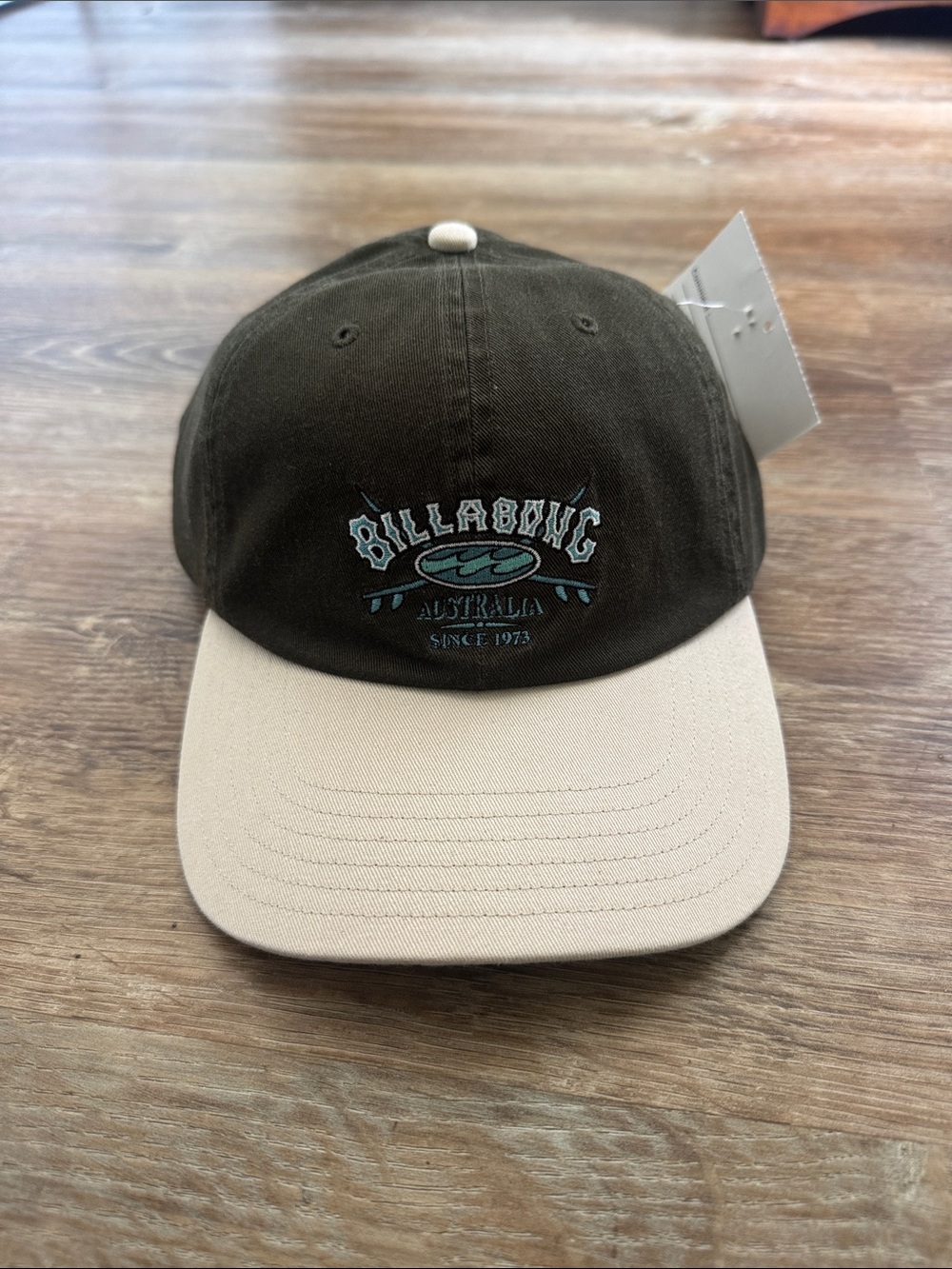 Billabong Olive and Cream Logo Baseball Cap